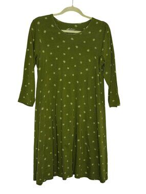 Gudrun Sjoden A Line Dress Organic Knit Polka Dot Green S
